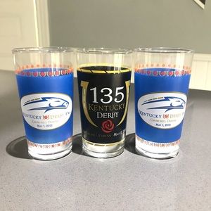 3 NWT Kentucky Derby glasses, 2009 & 2010